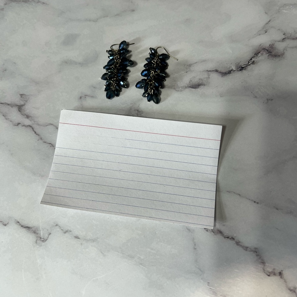 Navy Beaded Earrings